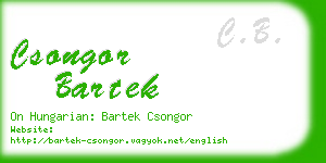 csongor bartek business card